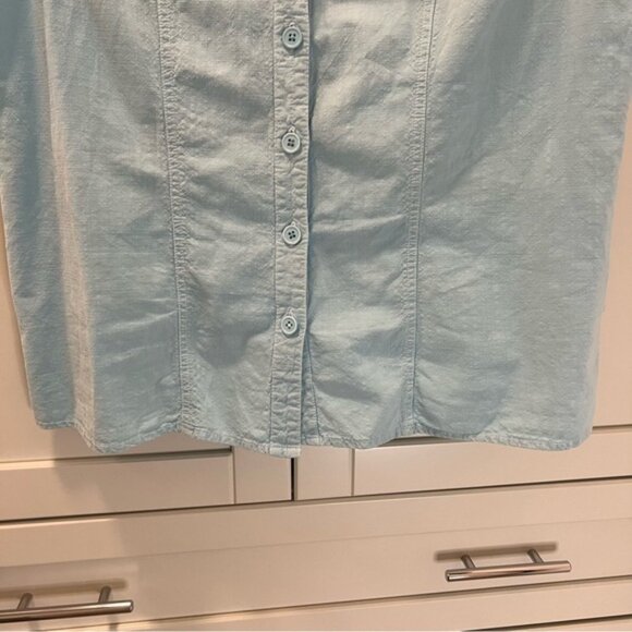 Vintage TRADITION Country Collection Light Blue Sleeveless Button Down Shirt - Picture 5 of 10